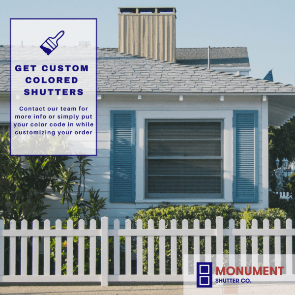 custom painted shutters from monument on exterior of home