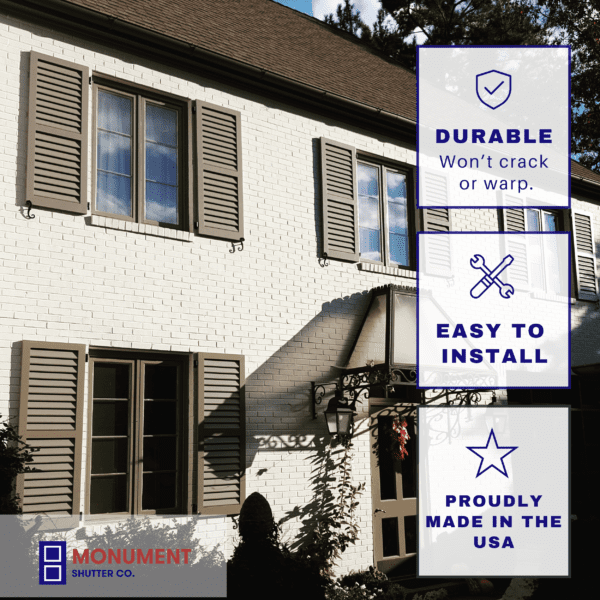 easy to install exterior shutters by monument made in the usa